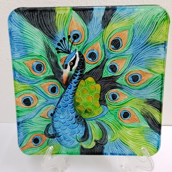 10049 New Gift Craft RARE Collectable Peacock Tray - Picture 3 of 9